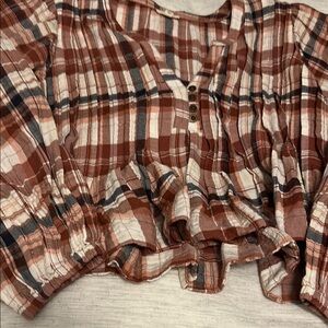 Pilcro Plaid Button-Up Blouse